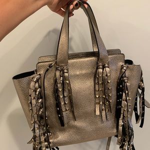 Valentino Metallic Fringe Rock Stud Handbag